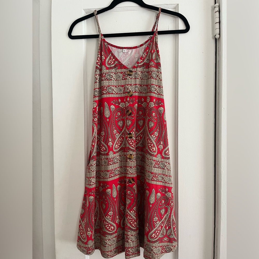 Red Paisley Midi SunDress